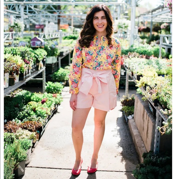 JCrew tie waist liberty short in pink - Picture 4 of 8